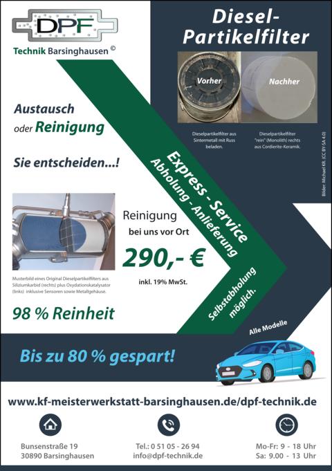 flyer aktuelles dpf technik barsinghausen dieselpartikelfilter reinigung austausch